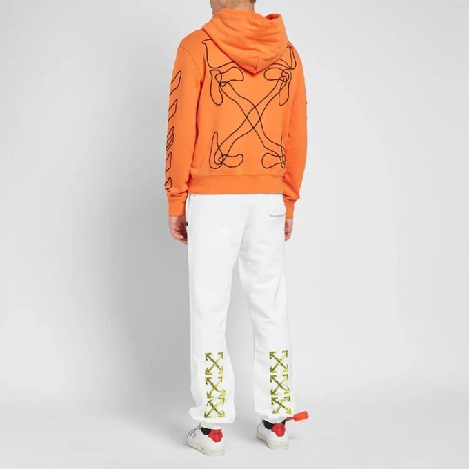 Blandede stoffer Street Style Enfarget bomullsbukser med logo