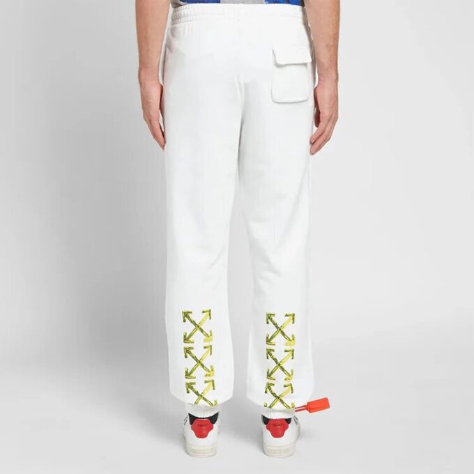 Blandede stoffer Street Style Enfarget bomullsbukser med logo