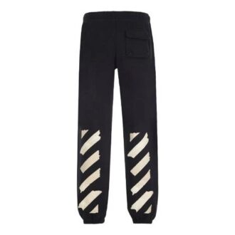 Bomulls joggebukse for menn med logo og løse striper