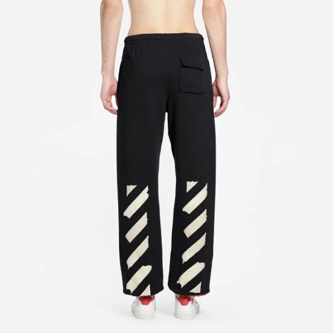 Bomulls joggebukse for menn med logo og løse striper