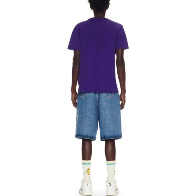 Bomulls-T-skjorte med brodert logo «Dark Purple»