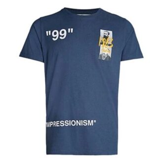 Bomulls-T-skjorte med kort erme for menn, logo, normal passform