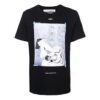 Bomulls-T-skjorte med kort erme for menn, logo, normal passform