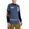 Bomulls-T-skjorte med kort erme for menn, logo, normal passform