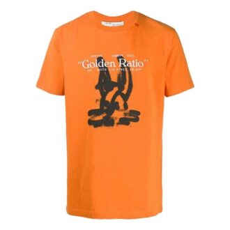 Bomullstrykk, kort ermet, oransje