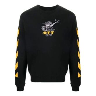 Broderte striper-logo genser svart