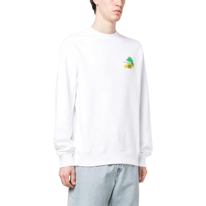 Brush Arrow Slim Crew Neck Gensere «White»