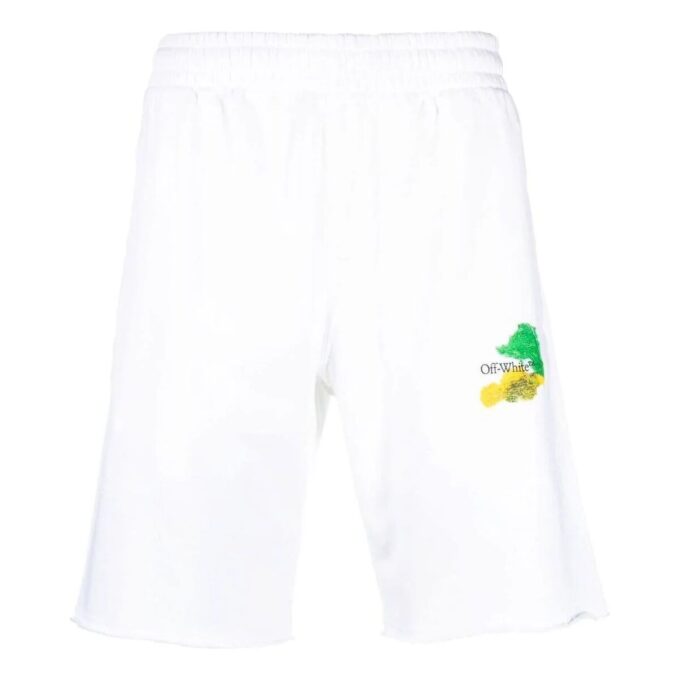 Brush Arrows shorts med råkant «White»