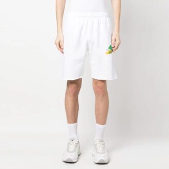 Brush Arrows shorts med råkant «White»