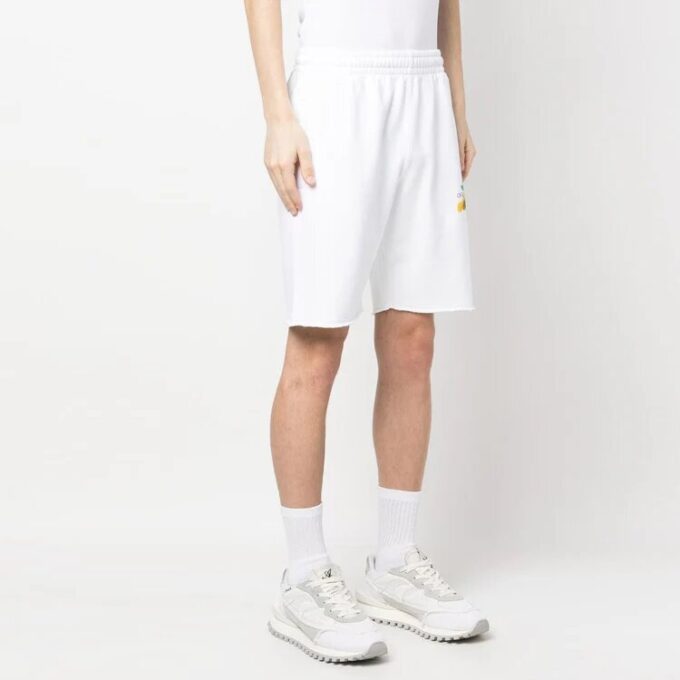 Brush Arrows shorts med råkant «White»