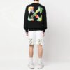 Brush Arrows shorts med råkant «White»