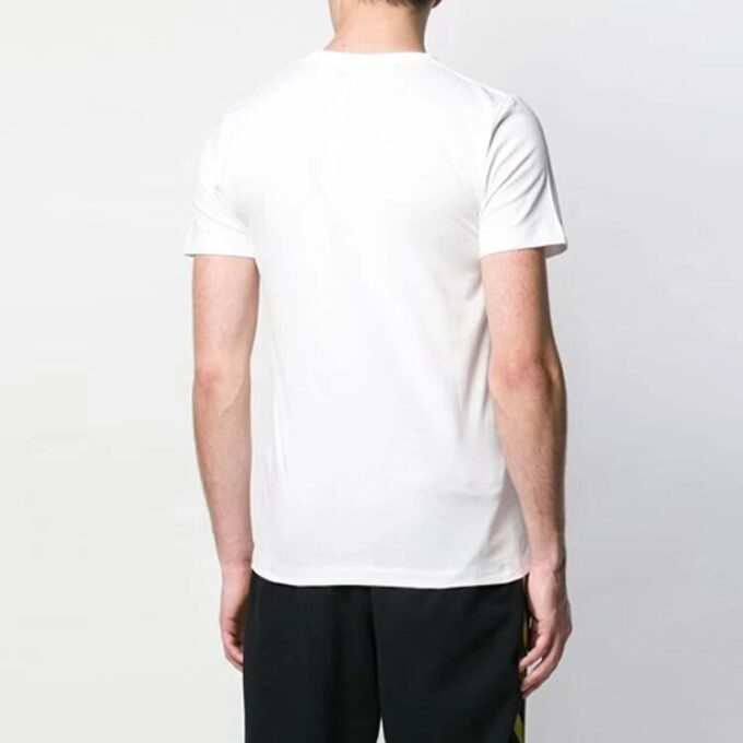 Brystalfabetlogo, slim fit, kort erme, hvit