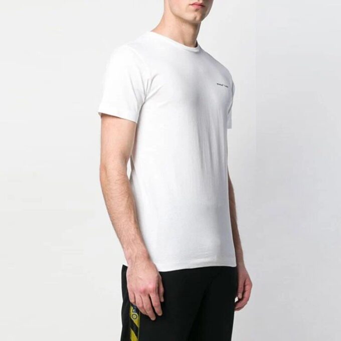 Brystalfabetlogo, slim fit, kort erme, hvit