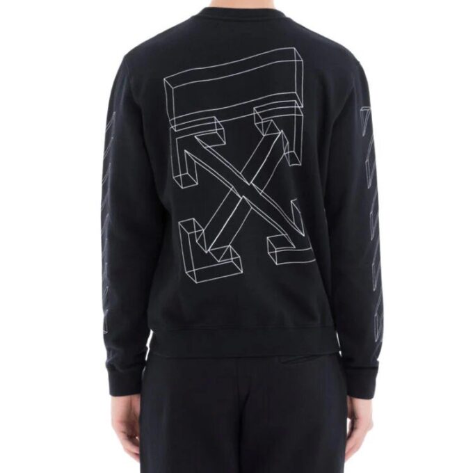 C O Virgil Abloh 3D Diag Lines-genser «Black White»