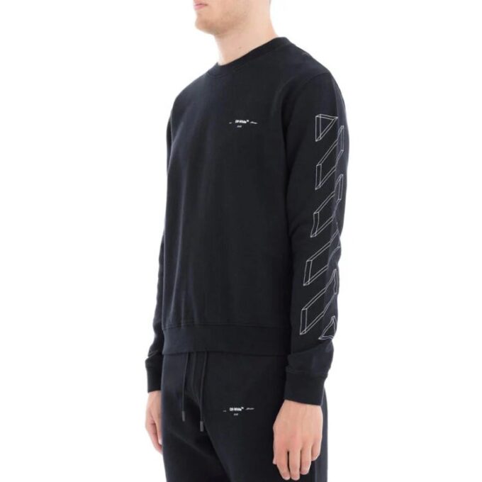 C O Virgil Abloh 3D Diag Lines-genser «Black White»
