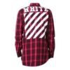 C O Virgil Abloh Diagonal skjorte med striper på ryggen «Svart Rød»