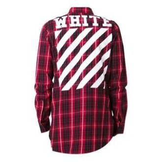 C O Virgil Abloh Diagonal skjorte med striper på ryggen «Svart Rød»