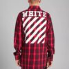 C O Virgil Abloh Diagonal skjorte med striper på ryggen «Svart Rød»