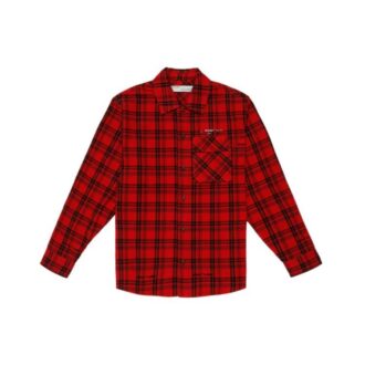 c/o Virgil Abloh flanellskjorte med rutemønster for menn, rød