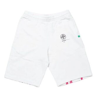 c/o virgil abloh For Men’ s White Diag Stencil Sweatshorts Hvit/Rosa