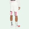 c/o virgil abloh For Men’ s White Diag Stencil Sweatshorts Hvit/Rosa