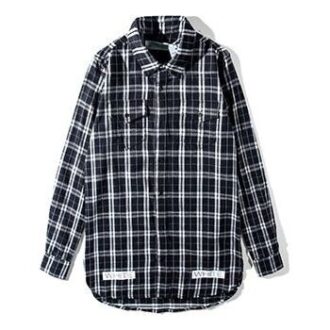 C O VIRGIL ABLOH FW 16FW Svart-hvit rutete skjorte «Black White»