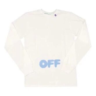 C O VIRGIL ABLOH FW Hvit Blå Splash Ink Langermet &laquo;White Blue&raquo;