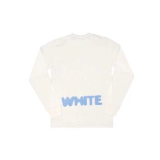 C O VIRGIL ABLOH FW Hvit Blå Splash Ink Langermet &laquo;White Blue&raquo;