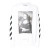 C/O Virgil Abloh Herre Hvit Diag Monalisa Rundhalset Genser Hvit