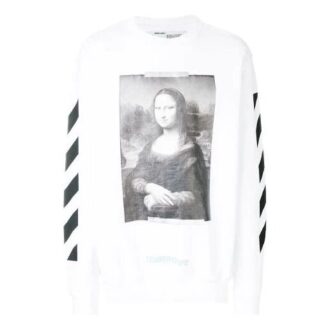 C/O Virgil Abloh Herre Hvit Diag Monalisa Rundhalset Genser Hvit