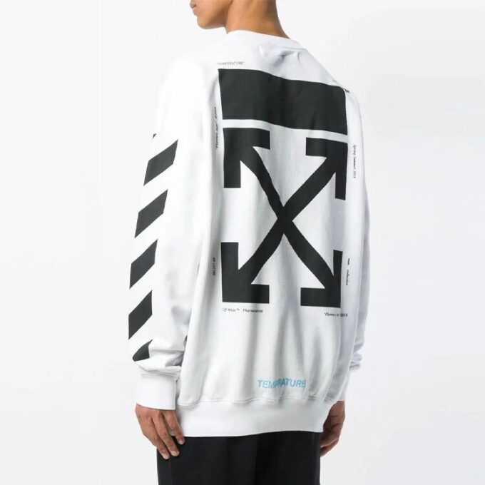 C/O Virgil Abloh Herre Hvit Diag Monalisa Rundhalset Genser Hvit