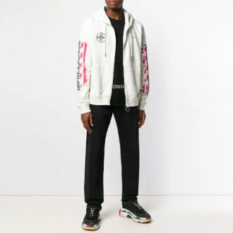 c/o virgil abloh herre hvit stencil Diagonal med glidelås