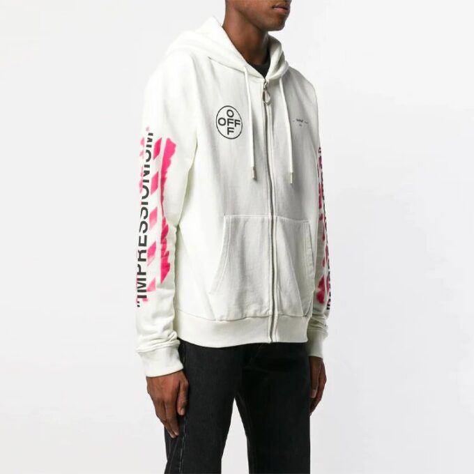 c/o virgil abloh herre hvit stencil Diagonal med glidelås