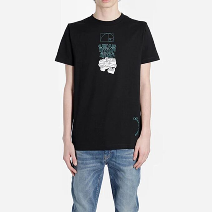 C/O Virgil Abloh Herre Svart Fibonacci Dripping Arrows Slim