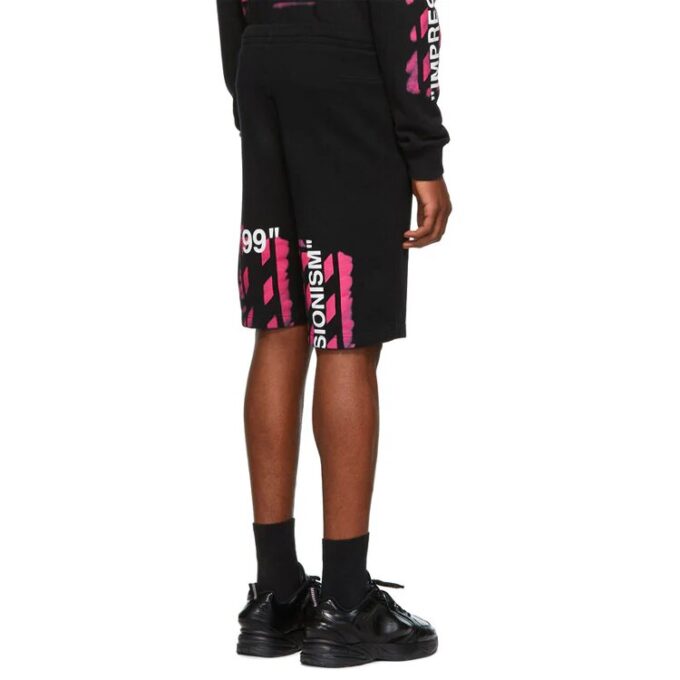 C/O Virgil Abloh Herre-sweatshorts i svart med Diag-sjablong