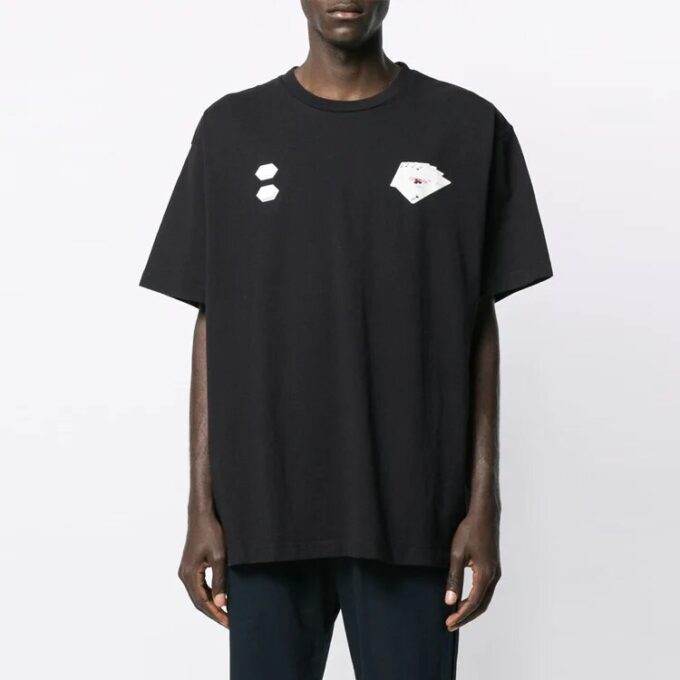 C/O Virgil Abloh Herre-T-skjorte i svart med håndtrykk