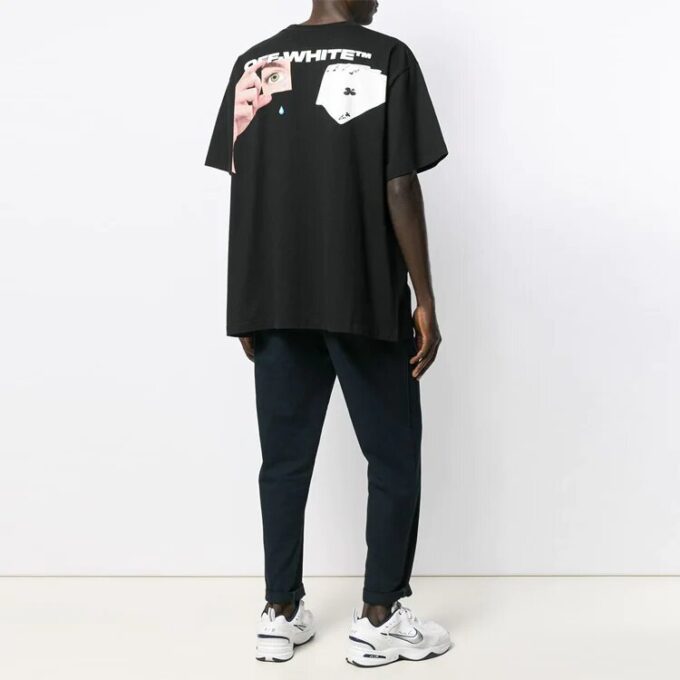 C/O Virgil Abloh Herre-T-skjorte i svart med håndtrykk