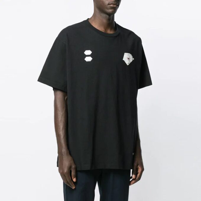 C/O Virgil Abloh Herre-T-skjorte i svart med håndtrykk