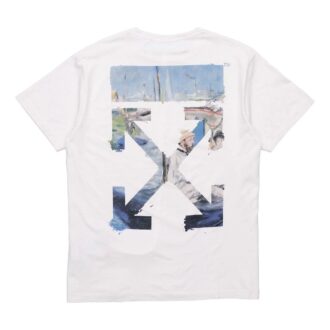 c/o virgil abloh herre-t-skjorte med fargede Arrows, korte ermer og oversize-passform