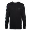 C/O Virgil Abloh Herre-T-skjorte med lange ermer og svarte diagonale Arrows