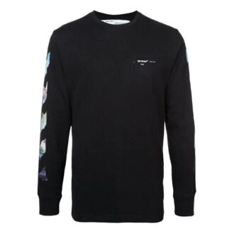C/O Virgil Abloh Herre-T-skjorte med lange ermer og svarte diagonale Arrows
