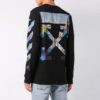 C/O Virgil Abloh Herre-T-skjorte med lange ermer og svarte diagonale Arrows