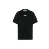 C/O Virgil Abloh Herre-T-skjorte med svart bølget logo, slim fit, svart