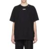 C/O Virgil Abloh Herre-T-skjorte med svart bølget logo, slim fit, svart