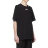 C/O Virgil Abloh Herre-T-skjorte med svart bølget logo, slim fit, svart