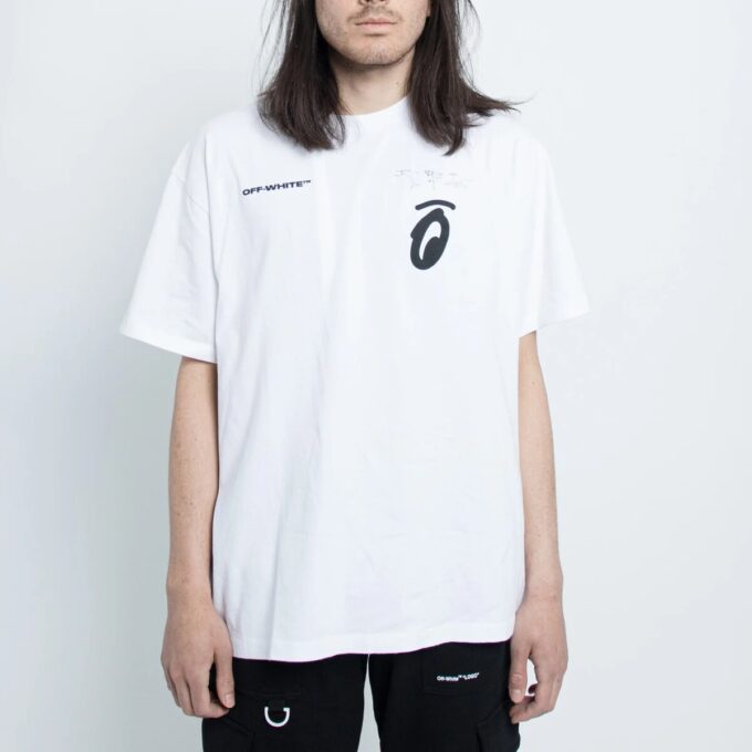 C/O Virgil Abloh Hvit T-skjorte med splittede Arrows