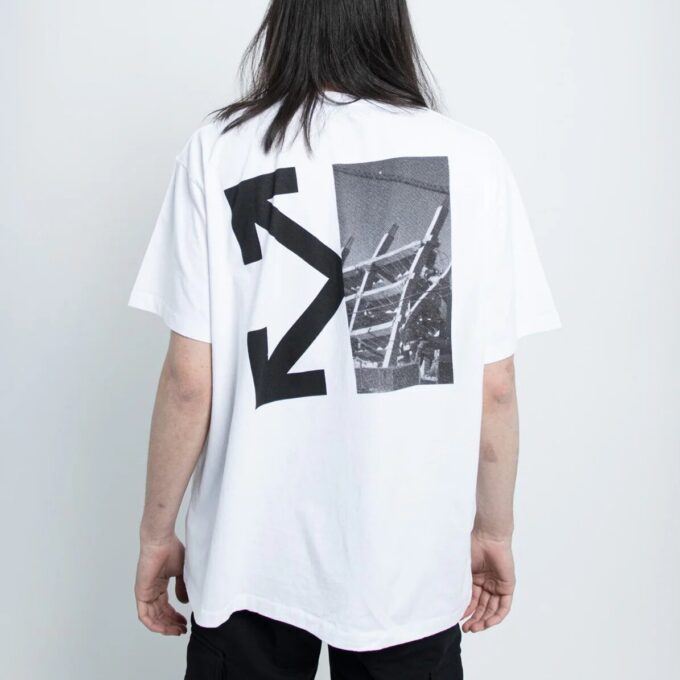 C/O Virgil Abloh Hvit T-skjorte med splittede Arrows