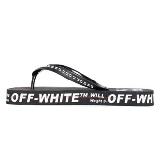 c/o virgil abloh men’ s svart-hvite industrielle flip-flops