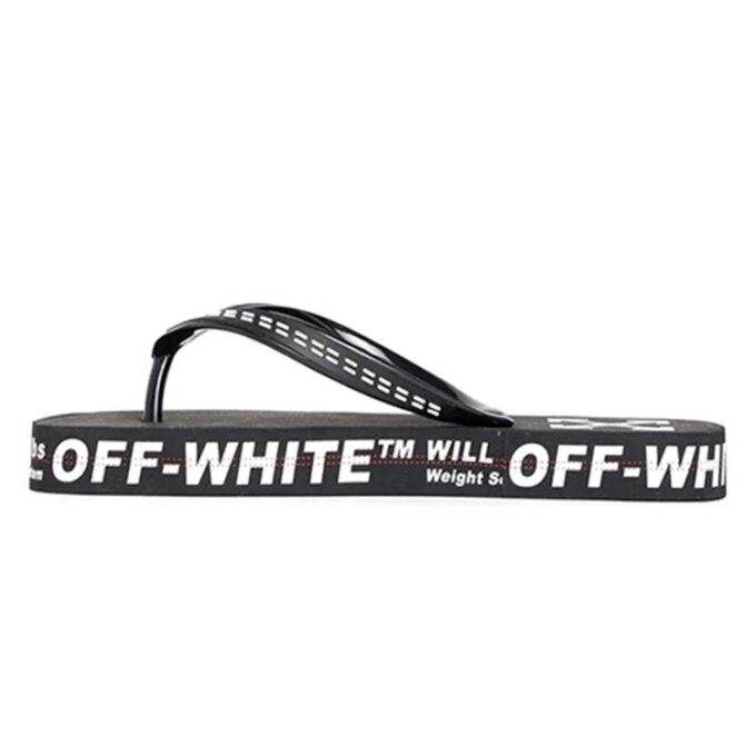 c/o virgil abloh men’ s svart-hvite industrielle flip-flops