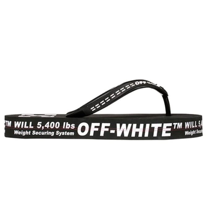 c/o virgil abloh men’ s svart-hvite industrielle flip-flops